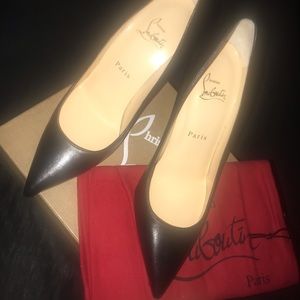 Christian Louboutin black leather heels